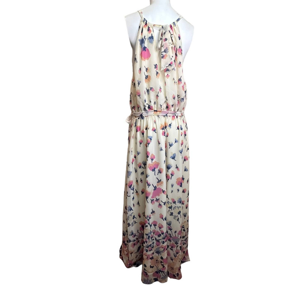 Modcloth Illuminated Elegance Chiffon Cream Floral Maxi Dress W/Belt sz 1X NWOT - Picture 4 of 11